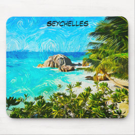 Seychellen Tropische Olie Schildering – Levendig E Muismat