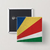 Seychellen Vierkante Button 5,1 Cm (Voorkant /achterkant)