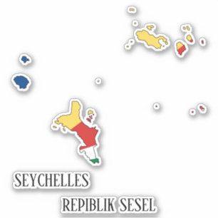 Seychellen Vlag Charmante Patriottische Kaart Sticker