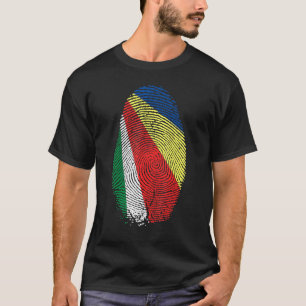 Seychellen vlagvingerafdruk in mijn DNA voor Seych T-shirt