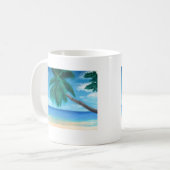 "Seychelles" Tropical Island Beach Art Café Mug (Devant gauche)