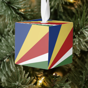 Seychelse vlag kubus ornament
