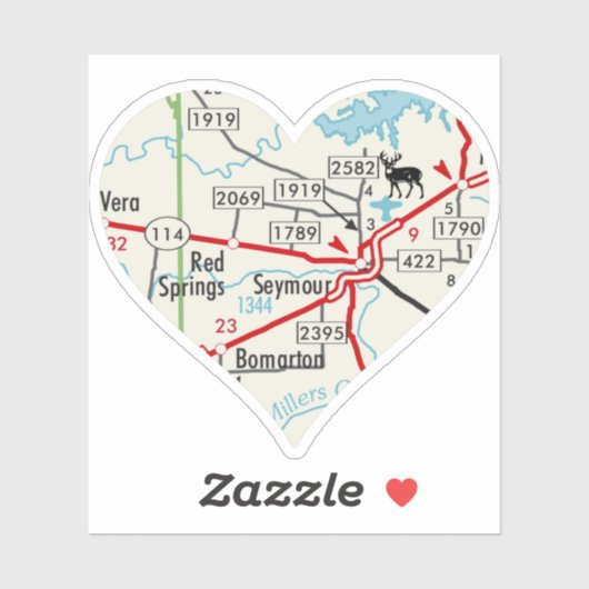 Seymour Texas Map Sticker (Vel)