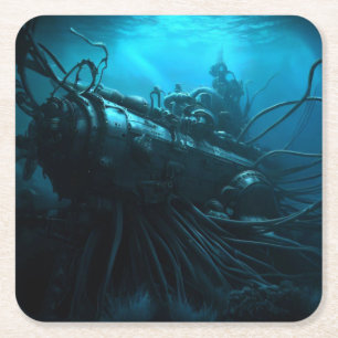 SF - 20.000 Leagues 2 Vierkante Kartonnen Onderzetter