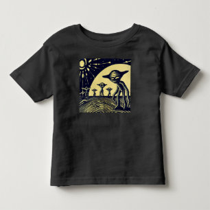 SF - Aliens op een vreemde planeet houtsnede 2 Kinder Shirts