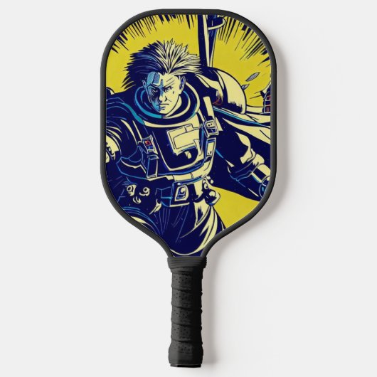 SF Anime Hero - Houtsnede (1) Pickleball Paddle (Achterkant)