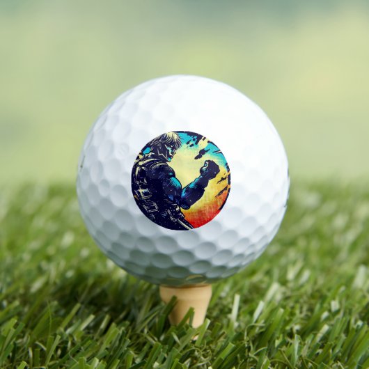 SF Anime Hero - Houtsnede (2) Golfballen (Insitu Shirt)