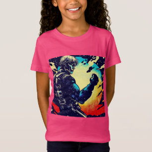 SF - Anime Hero Woodcut 2 T-shirt