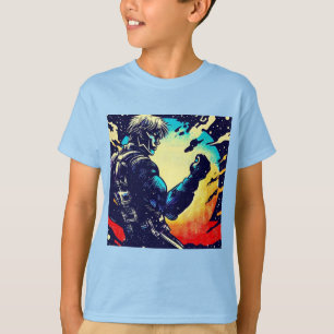 SF - Anime Hero Woodcut 2 T-shirt