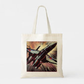 SF - Anime Starfighter Woodcut 2 Tote Bag (Achterkant)