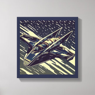 SF - Anime Sterrenstrijder Houtsnede 4 Canvas Afdruk