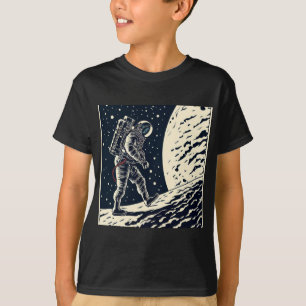 SF - Astronaut op Spacewalk Woodcut 1 T-shirt