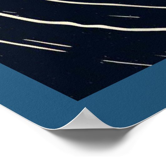 SF - Astronaut op Spacewalk Woodcut 3 Poster (Hoek)