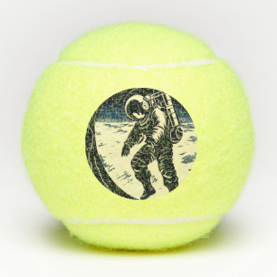 SF Astronauten op ruimtewandeling - houtsnede (3) Tennisballen