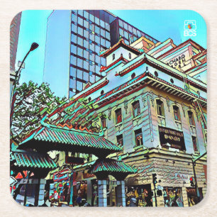 SF Chinatown Gate Square Onderzetters