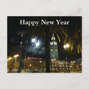 SF Ferry Building Fireworks Carte postale Nouvel A