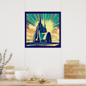 SF Futuristische Kerk 3 Poster (Keuken)