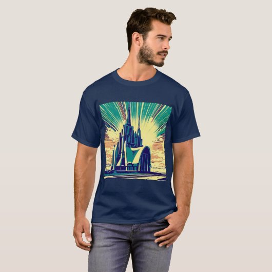 SF Futuristische Kerk 3 T-shirt (Voorkant volledig)