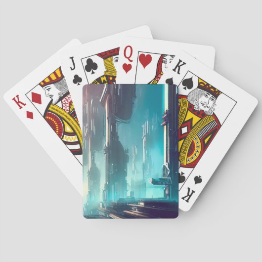 SF Futuristische Stad 1 Pokerkaarten (Achterkant)