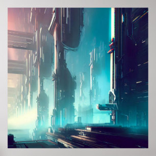 SF Futuristische Stad 1 Poster