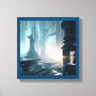 SF Futuristische Stad 4 Canvas Afdruk