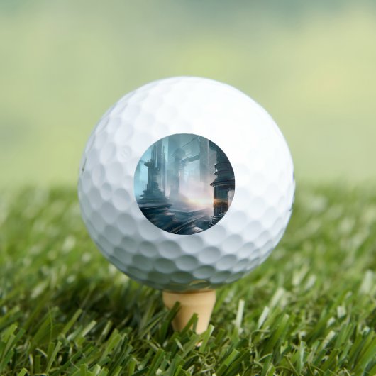 SF Futuristische Stad (4) Golfballen (Insitu Shirt)