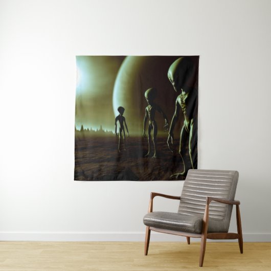 SF Grijze Aliens 1 Wandkleed (In situ)