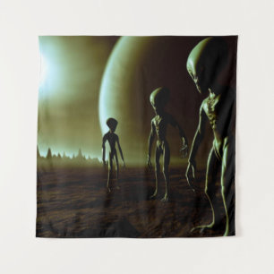 SF Grijze Aliens 1 Wandkleed