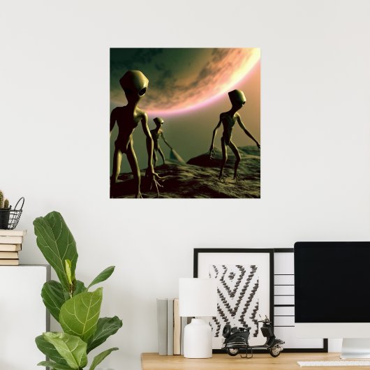 SF Grijze Aliens 2 Poster (Thuiskantoor)
