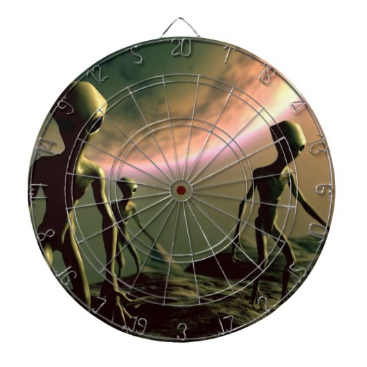 SF Grijze Aliens op Alien Planet (2) Dartbord (Voorkant)