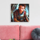 SF Hero aan boord van ruimteschip 4 Canvas Afdruk (Insitu (Woonkamer))