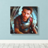 SF Hero aan boord van ruimteschip 4 Canvas Afdruk (Insitu (Houten vloer))