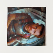 SF Hero aan boord van ruimteschip 4 Wandkleed (Voorkant (horizontaal))