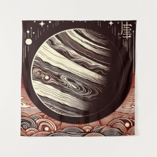 SF Jupiter Houtsnede 2 Wandkleed