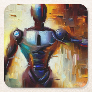 SF - Kunstmatige Intelligentie Hero 1 Vierkante Kartonnen Onderzetter