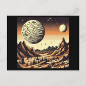 SF Mars Landschap Houtsnede 1 Briefkaart (Voorkant)