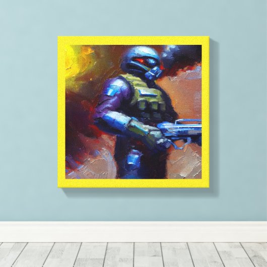 SF - Militaire Held 4 Canvas Afdruk (Insitu (Houten vloer))