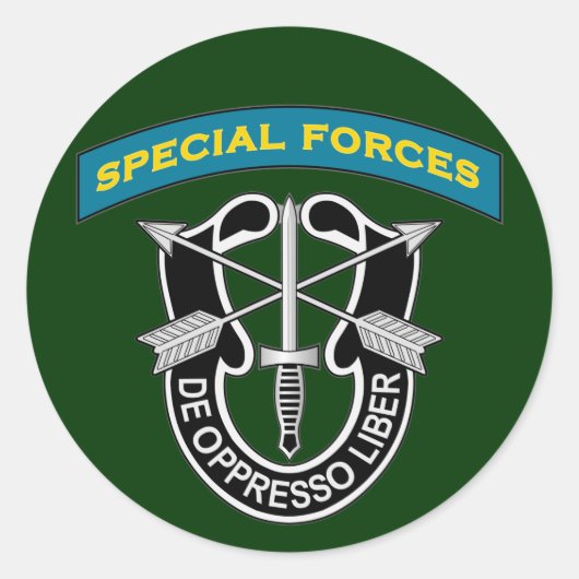 SF Q-tab en DUI - de oppresso liber Ronde Sticker (Voorkant)
