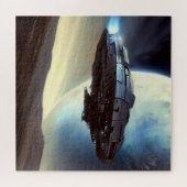 SF Ruimteschip in een baan om de aarde (2) Legpuzzel (Horizontaal)