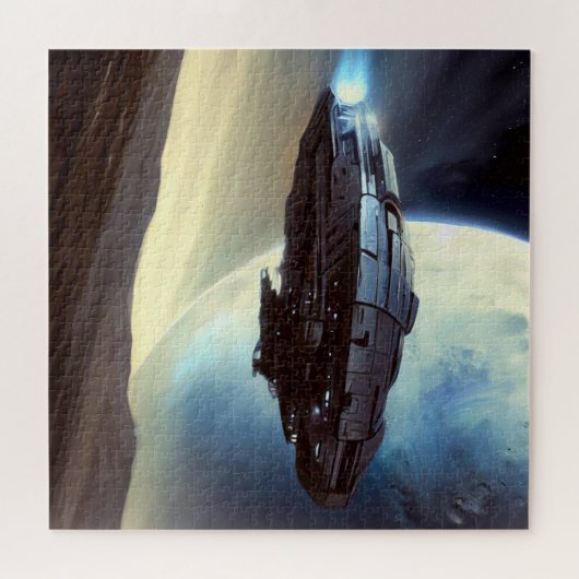 SF Ruimteschip in een baan om de aarde (2) Legpuzzel (Horizontaal)