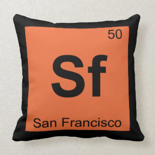 Sf - San Francisco City Chemistry Periodic Table Kussen