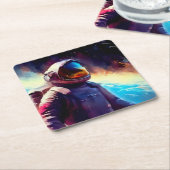 SF Space Hero 1 Vierkante Kartonnen Onderzetter (Schuin)