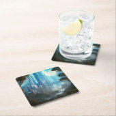 SF - Stad op bosplaneet 2 Vierkante Kartonnen Onderzetter (Insitu)