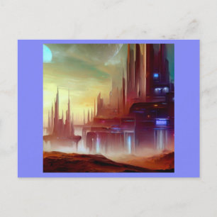 SF Stad Op Een Vreemde Planeet 1 Briefkaart