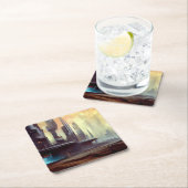 SF Stad Op Een Vreemde Planeet 2 Vierkante Kartonnen Onderzetter (Insitu)