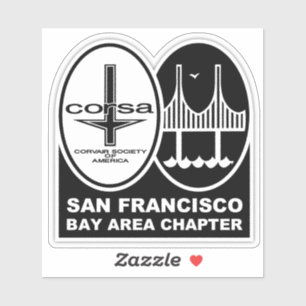 SFBA CORSA Corvair autoclub transparante sticker