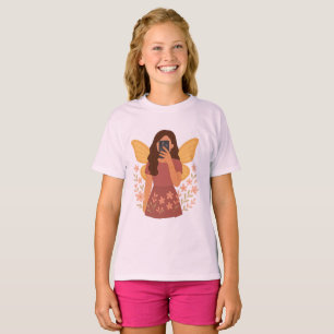 Sfeer sticker van elfje dat selfie maakt t-shirt
