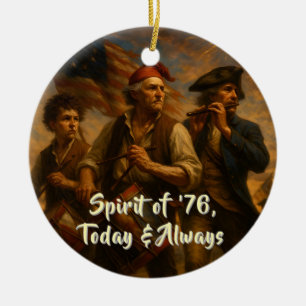 Sfeer van '76 Aandenken • 1776–2026 Personaliseerb Keramisch Ornament