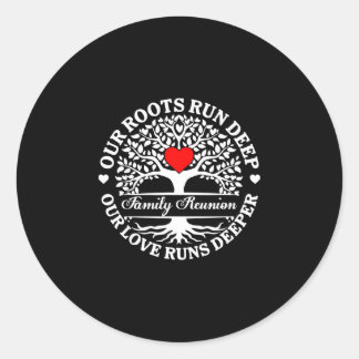 Sfeer van familiereünie wortels lopen diep liefde  ronde sticker