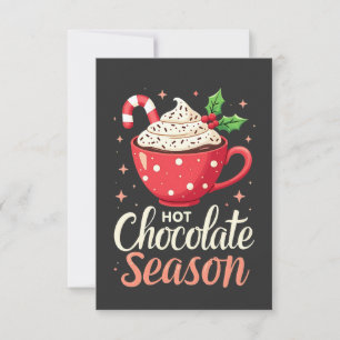 Sfeer van warme chocolade met Kerstliefhebbers  Bedankkaart